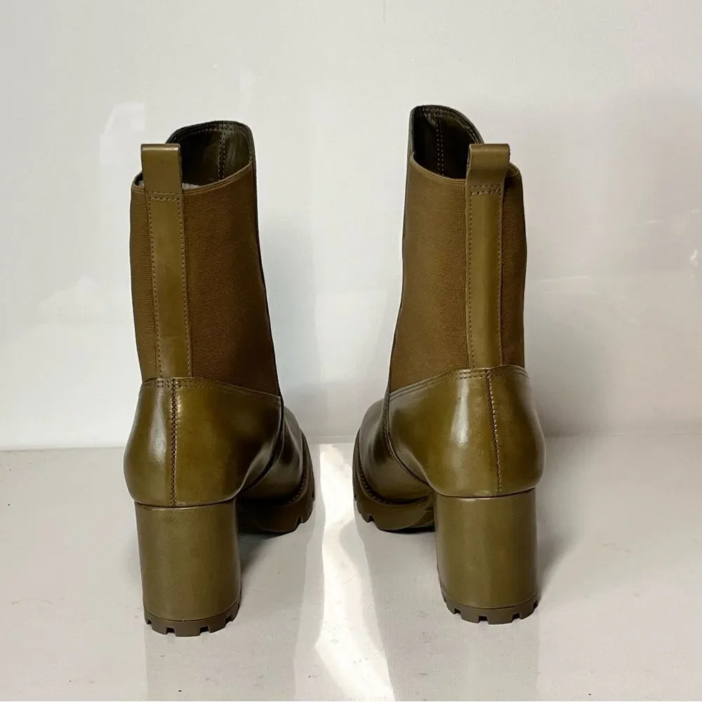 Schutz Billie Leather Heeled Lug Ankle Boots